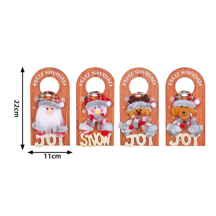 Christmas Cartoon Door Handle Wooden Plaque Hanging Decoration, W2-46 Old Man, W2-47 Snowman, W2-48 Fawn, W2-49 Bear