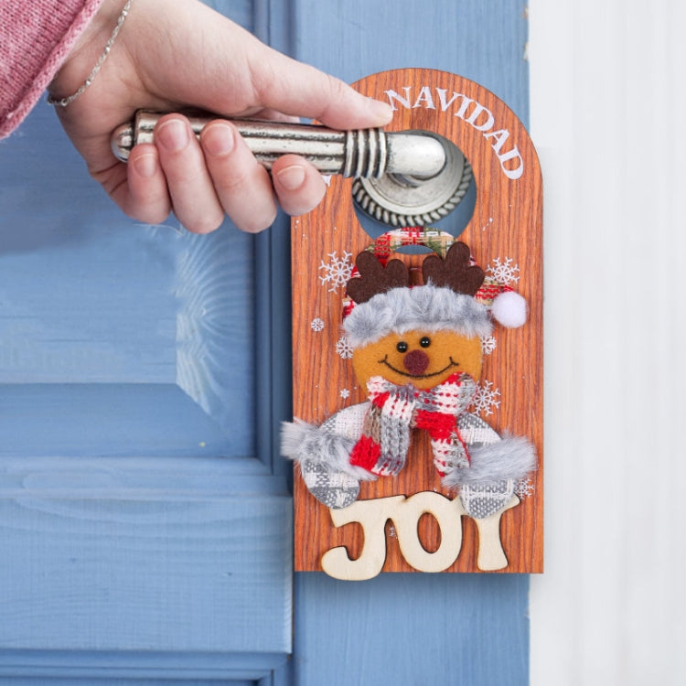 Christmas Cartoon Door Handle Wooden Plaque Hanging Decoration, W2-46 Old Man, W2-47 Snowman, W2-48 Fawn, W2-49 Bear