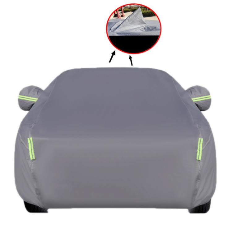 Sedan Car EVA Plus Velvet Thickened Heat Insulation Sunshade With Shark Fin, M 4.5x1.7x1.4m, L 4.6x1.70x1.45m, L+ 4.75x1.75x1.5m, XL 4.9x1.8x1.5m, XL+ 5.1x1.8x1.5m, XXL 5.5x2.0x1.5m