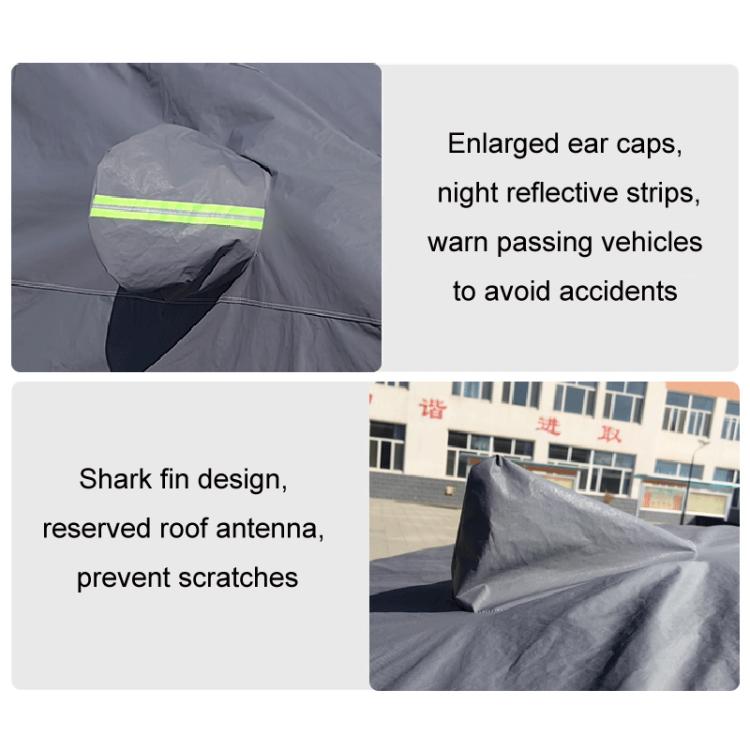 Sedan Car EVA Plus Velvet Thickened Heat Insulation Sunshade With Shark Fin, M 4.5x1.7x1.4m, L 4.6x1.70x1.45m, L+ 4.75x1.75x1.5m, XL 4.9x1.8x1.5m, XL+ 5.1x1.8x1.5m, XXL 5.5x2.0x1.5m