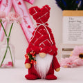 Christmas Love Pompom Hat Standing Figure Valentine Day Forest Doll Decoration