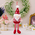 Christmas Wool Ball Knitted Hat Doll Pendant Valentine Day Decoration Knitted Rudolph Hanging Legs Dolls, Male, Female