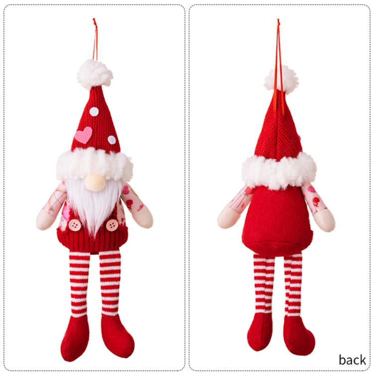 Christmas Wool Ball Knitted Hat Doll Pendant Valentine Day Decoration Knitted Rudolph Hanging Legs Dolls, Male, Female