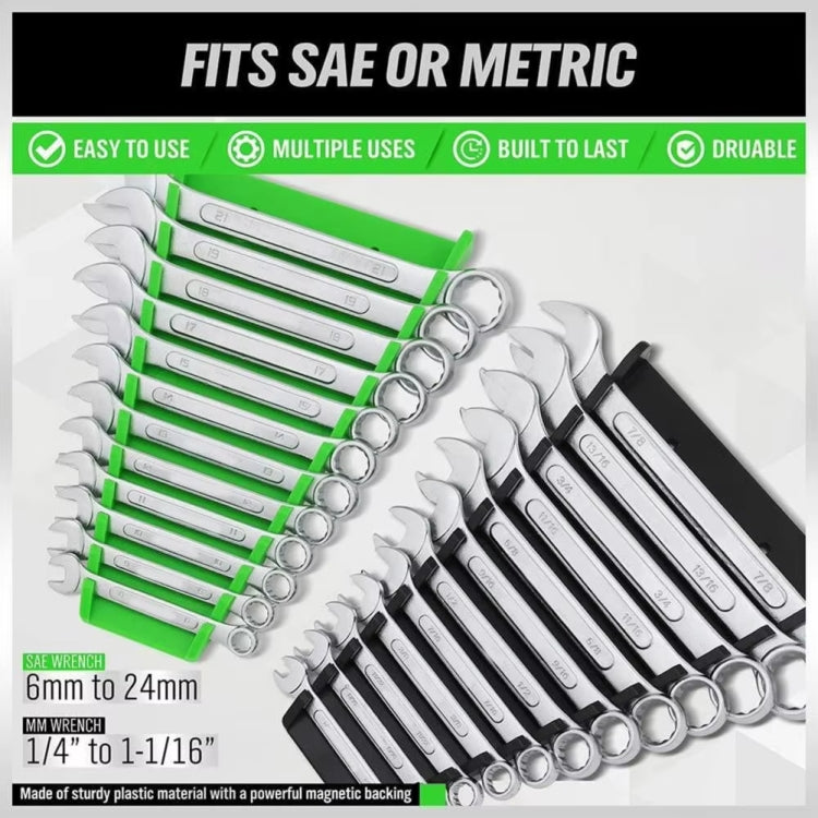 12-Slot Plastic Magnetic Removable Tray Wrench Storage Bracket