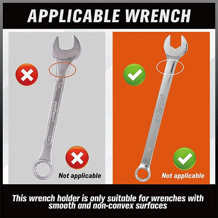 12-Slot Plastic Magnetic Removable Tray Wrench Storage Bracket