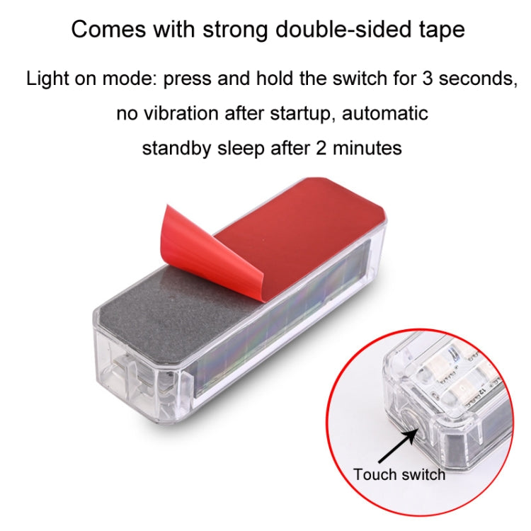 Solar Car Warning Double-Row Flashing Lights, Red, Blue, Red Blue, Yellow White, Colorful