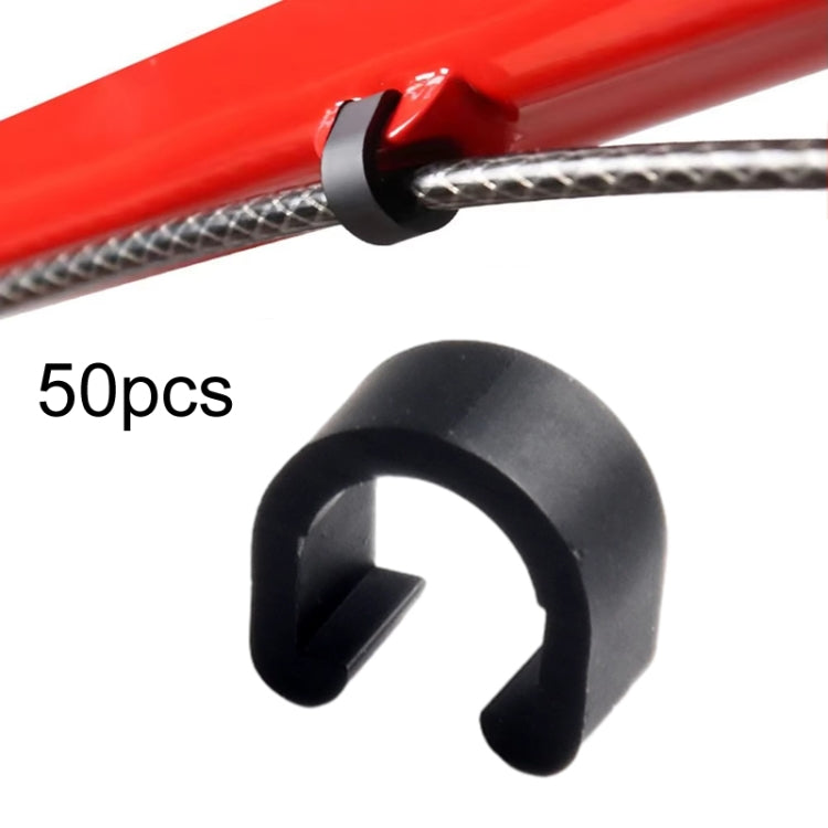 50pcs Bicycle Brake Gearshift Cable Tube Fixing Plastic C-shaped Buckle