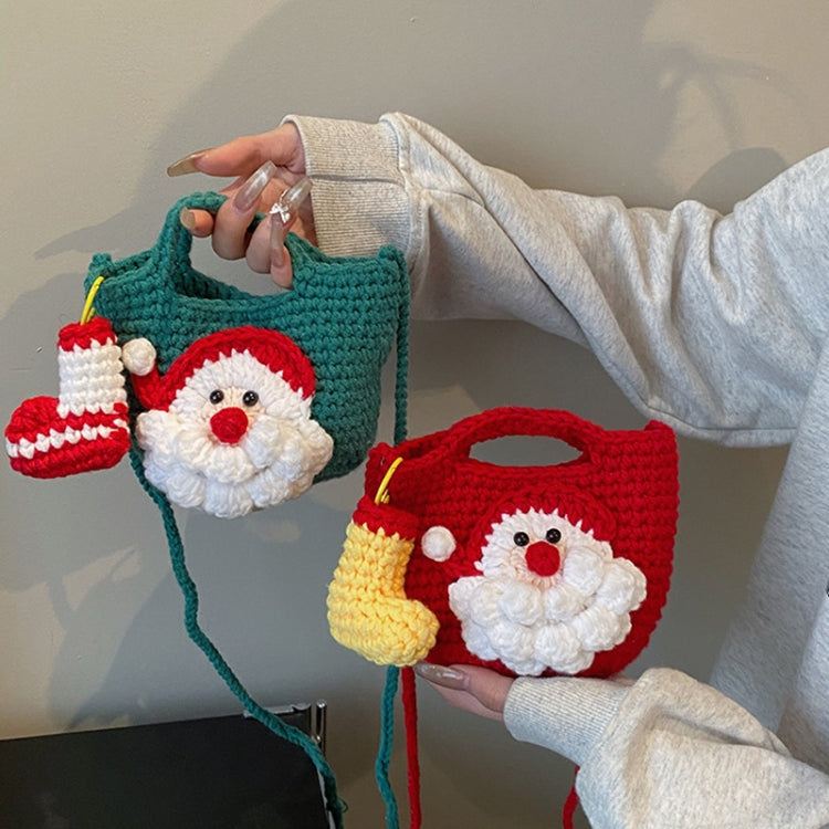 Christmas Handmade Woolen Knitting Bag Santa Claus Finished Bag