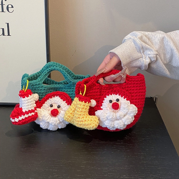 Christmas Handmade Woolen Knitting Bag Santa Claus Finished Bag