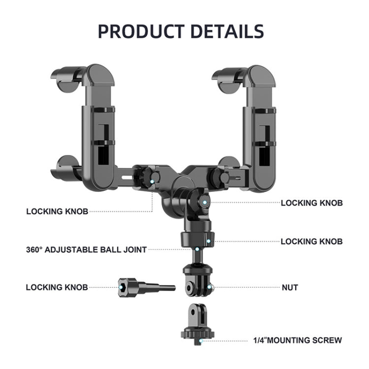 Vehicle Rearview Mirror Bracket Panoramic Sports Camera Car Mount Base Accessory, Sports Camera Bracket