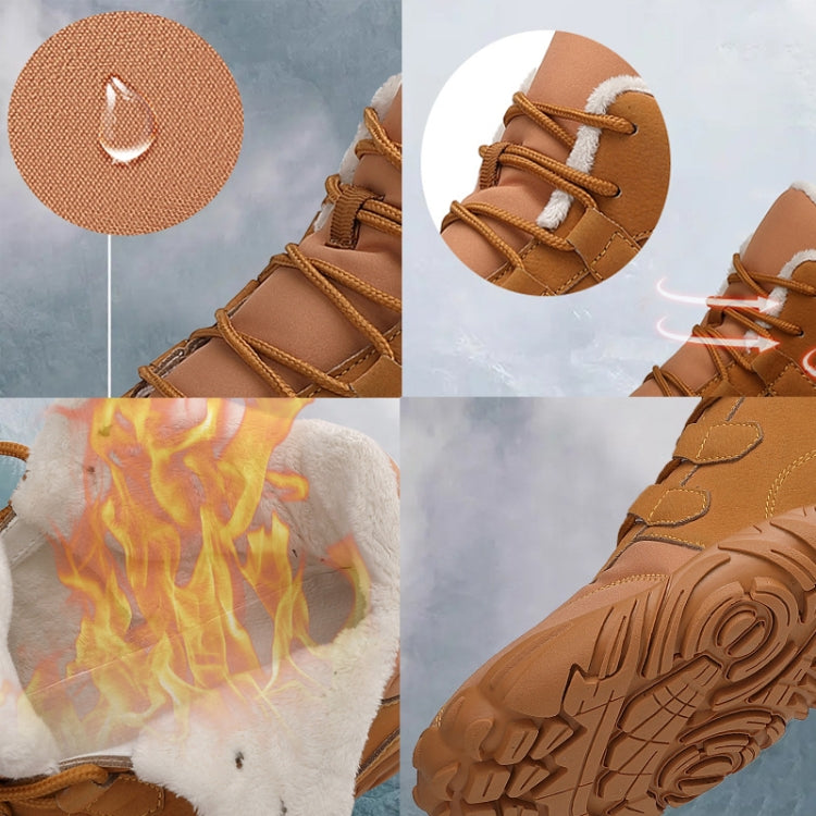 Warm Fur Lined Hiking Sneakers Waterproof Non Slip Snow Boot For Men and Women, 36, 37, 38, 39, 40, 41, 42, 43, 44, 45, 46, 47
