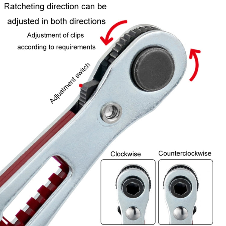Mini Bi-directional Ratchet Screwdriver Wrench Multi-purpose Manual Flat Head Style Socket Wrench