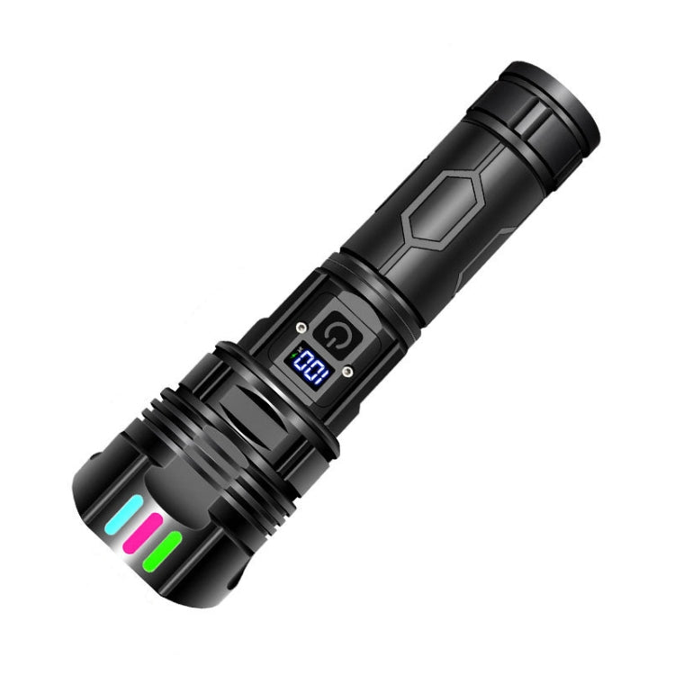 E-SMARTER A08 Flat Port Digital Display Fluorescent Strip Flashlight High Power LED Strong Light Flashlight, A08