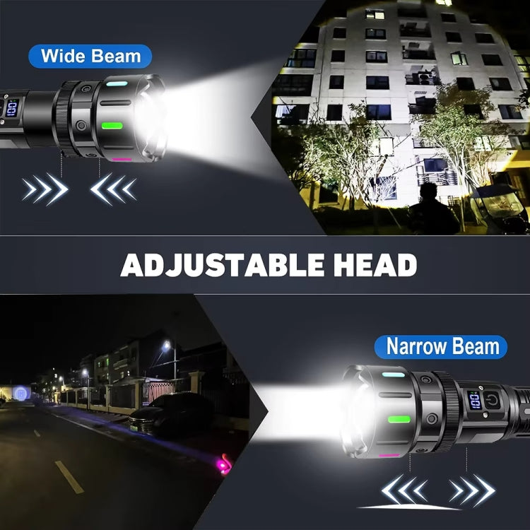 E-SMARTER A08 Flat Port Digital Display Fluorescent Strip Flashlight High Power LED Strong Light Flashlight, A08