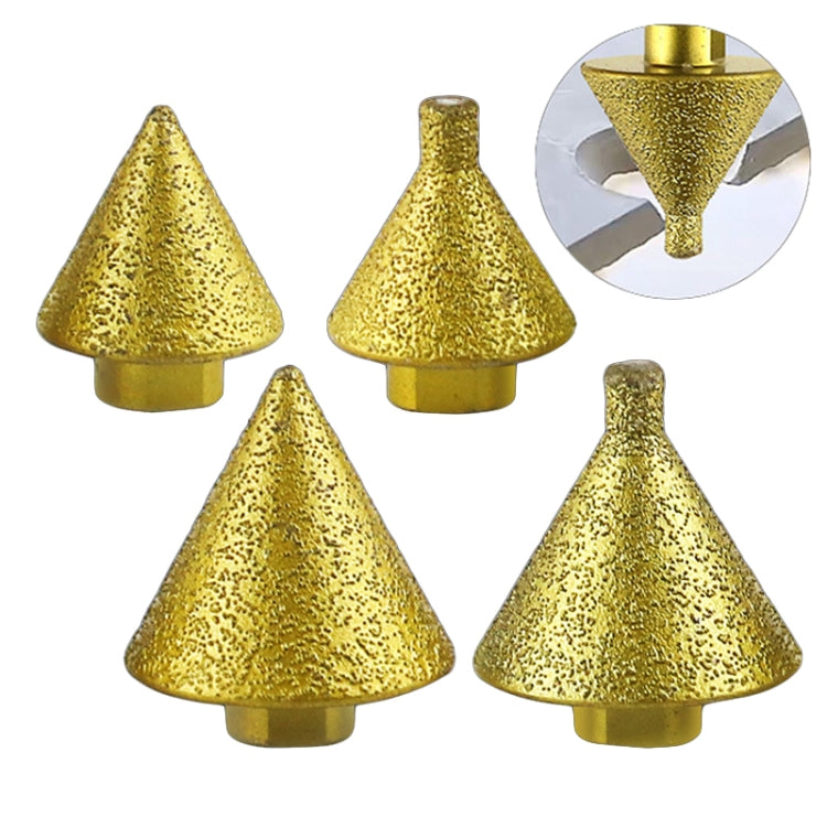 Diamond Chamfering Machine Conical Grinding Bit Tile Marble Quartz Drilling Hole Reamer Angle Grinder Drill Bit, Small Diameter-Pointed, Small Diameter-Flat Head, Large Diameter-Pointed, Large Diameter-Flat Head