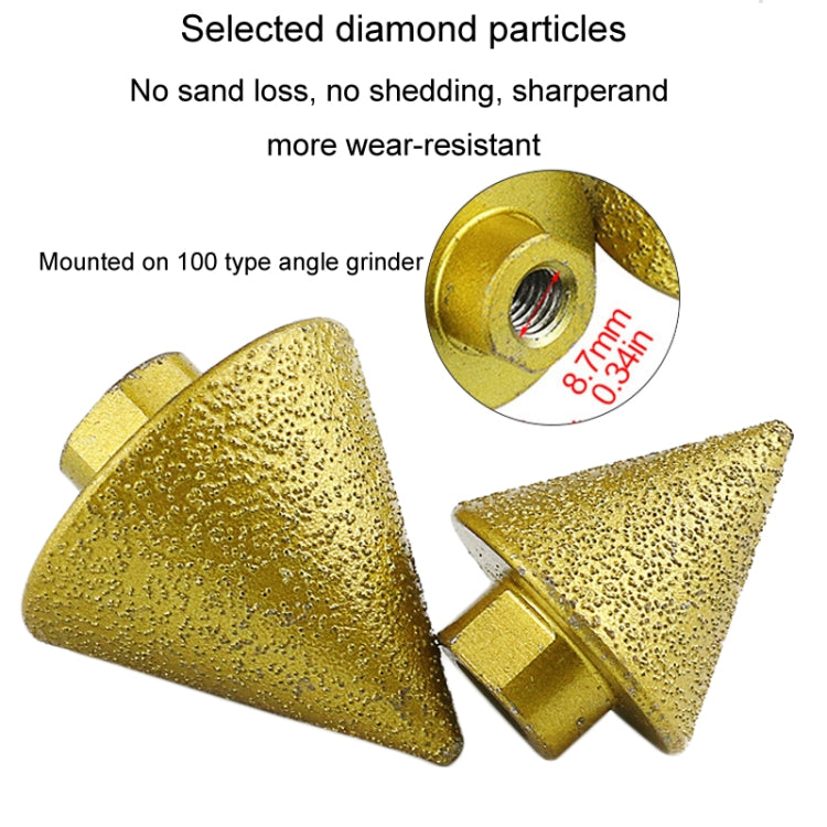 Diamond Chamfering Machine Conical Grinding Bit Tile Marble Quartz Drilling Hole Reamer Angle Grinder Drill Bit, Small Diameter-Pointed, Small Diameter-Flat Head, Large Diameter-Pointed, Large Diameter-Flat Head