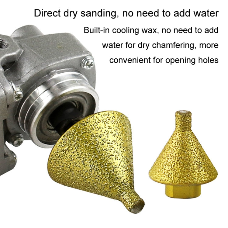 Diamond Chamfering Machine Conical Grinding Bit Tile Marble Quartz Drilling Hole Reamer Angle Grinder Drill Bit, Small Diameter-Pointed, Small Diameter-Flat Head, Large Diameter-Pointed, Large Diameter-Flat Head