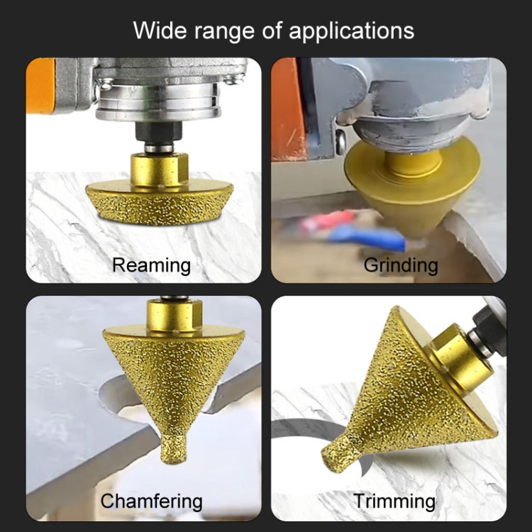 Diamond Chamfering Machine Conical Grinding Bit Tile Marble Quartz Drilling Hole Reamer Angle Grinder Drill Bit, Small Diameter-Pointed, Small Diameter-Flat Head, Large Diameter-Pointed, Large Diameter-Flat Head