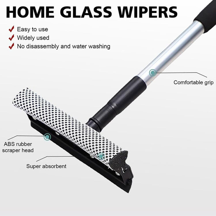 2-In-1 Household Double-Sided Glass Wiper Car Washing Cleaning Tool, Telescopic White, Telescopic Black, Telescopic Yellow, Straight White, Straight Yellow, Straight Black