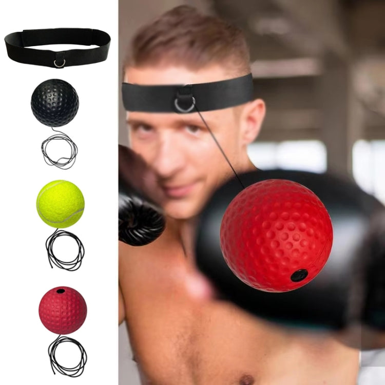 Boxing Reflex Training Ball Indoor Fitness Sports Recreation Combat Fighting With Headband Boxing Speed Ball, PU Ball Black, Rubber Ball Red, Tennis Ball Yellow