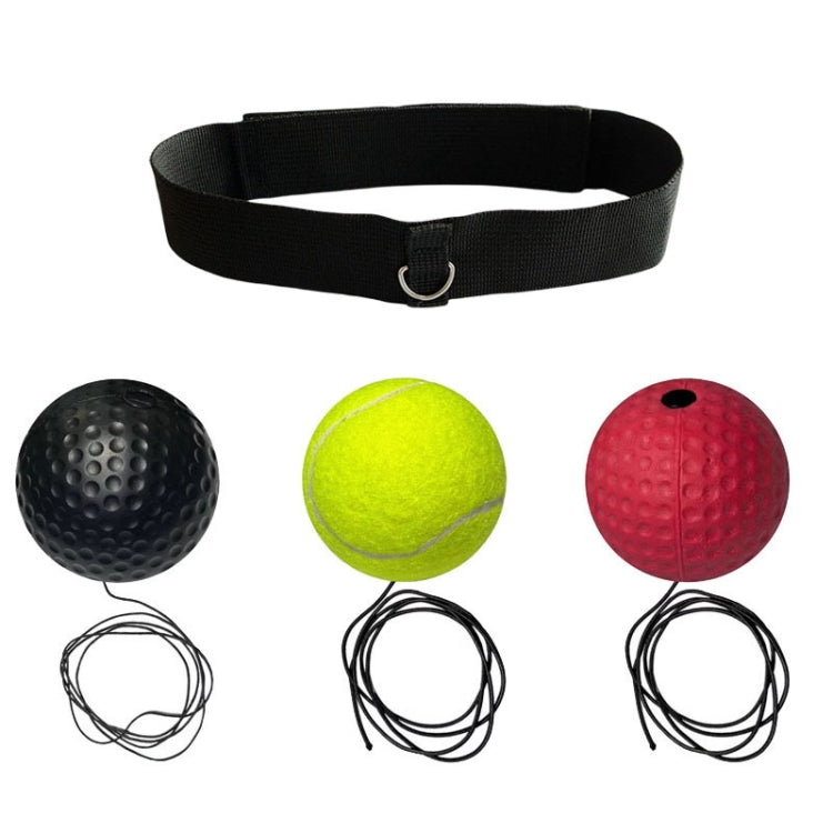 Boxing Reflex Training Ball Indoor Fitness Sports Recreation Combat Fighting With Headband Boxing Speed Ball, PU Ball Black, Rubber Ball Red, Tennis Ball Yellow