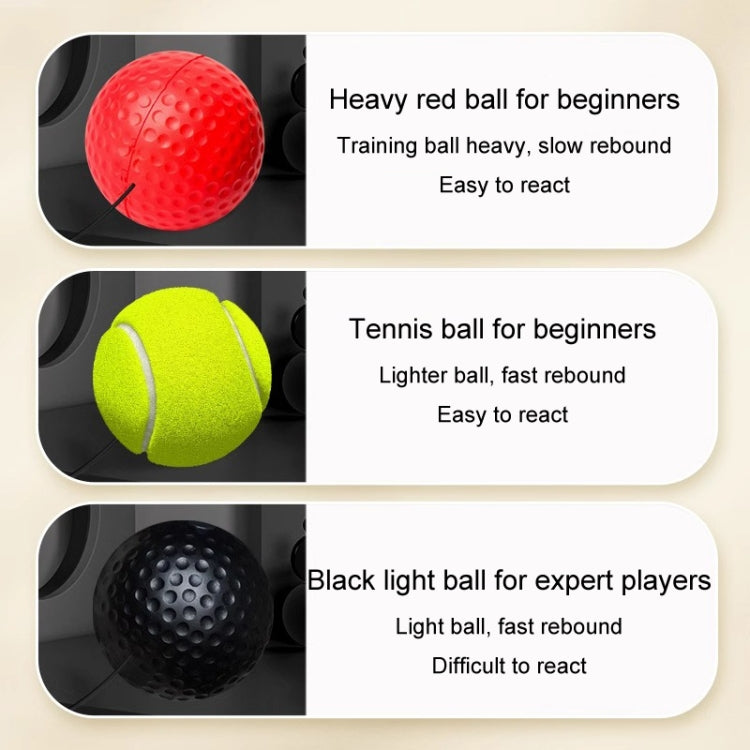 Boxing Reflex Training Ball Indoor Fitness Sports Recreation Combat Fighting With Headband Boxing Speed Ball, PU Ball Black, Rubber Ball Red, Tennis Ball Yellow
