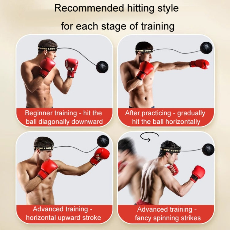 Boxing Reflex Training Ball Indoor Fitness Sports Recreation Combat Fighting With Headband Boxing Speed Ball, PU Ball Black, Rubber Ball Red, Tennis Ball Yellow