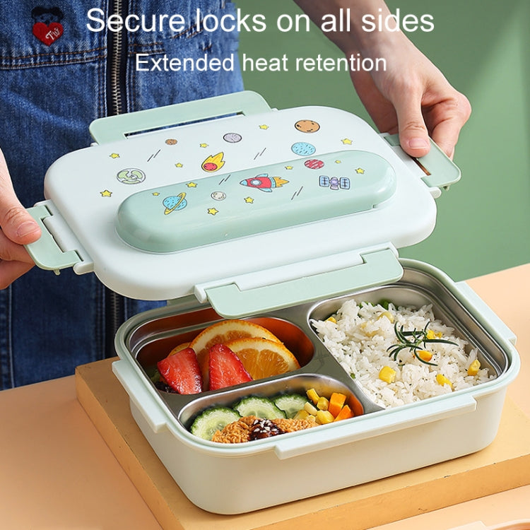 316 Stainless Steel Insulated Lunch Box Children Portable Compartment Lunch Case, Light Green 2 Grids, Light Green 3 Grids, Blue 2 Grids, Blue 3 Grids, Light Yellow 2 Grids, Light Yellow 3 Grids