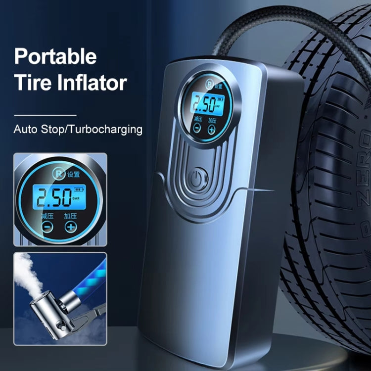 Car Portable Mini Digital Display High Power Multifunctional Inflatable Pump, Wireless, Wired