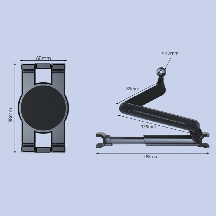 Car Seat Backrest Mobile Phone Tablet Holder, A081+X159