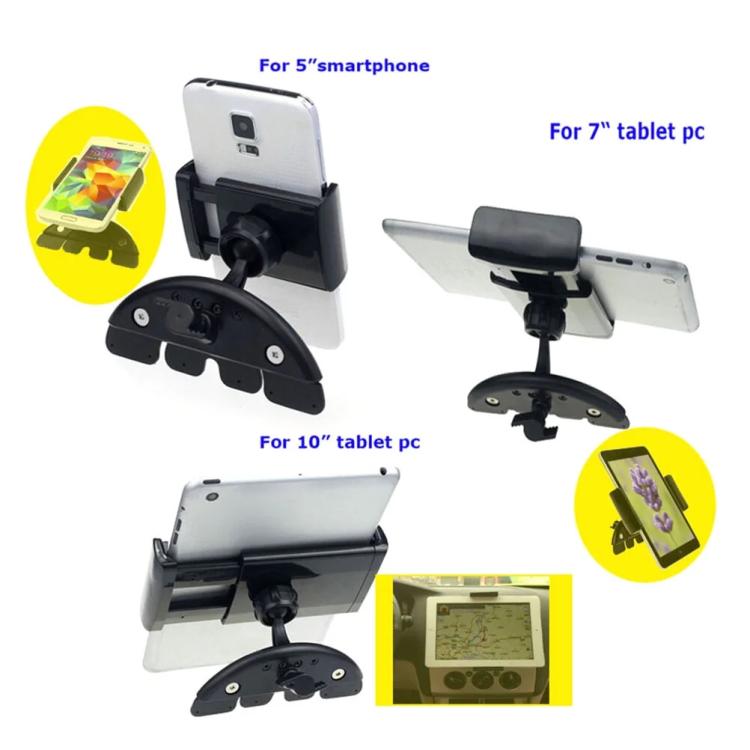 Car CD Slot Phone And Tablet Holder Mount GPS Navigator Stand, 7 Inch, 10 Inch