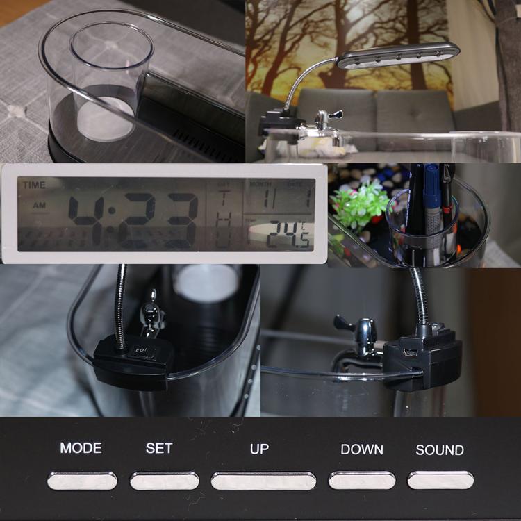 1.8L LED Light Desktop Water Flow Mini Fish Tank Home Turtle Tank Self-Circulating Aquarium