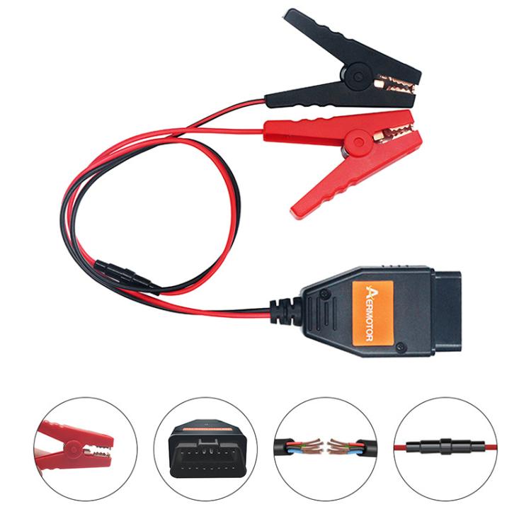 AERMOTOR Car ECU OBD2 Connector Battery Charging Clip Emergency Power Off Protector