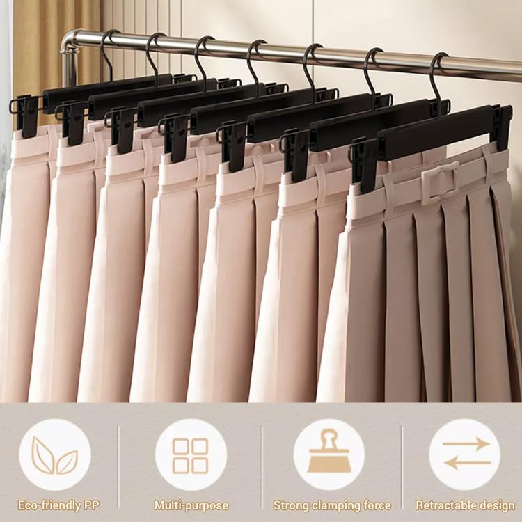 5pcs /Pack Retractable Nano Pants Hanger Seamless Trouser Clip For Skirt Dress Slacks