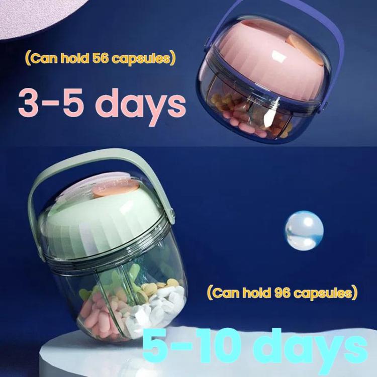 Portable Pill Box Sealed Waterproof Pill Dispenser Drugs Medicine Organizer Dispenser Box, Small Green, Small Gray, Large Green, Large Pink, Large Gray