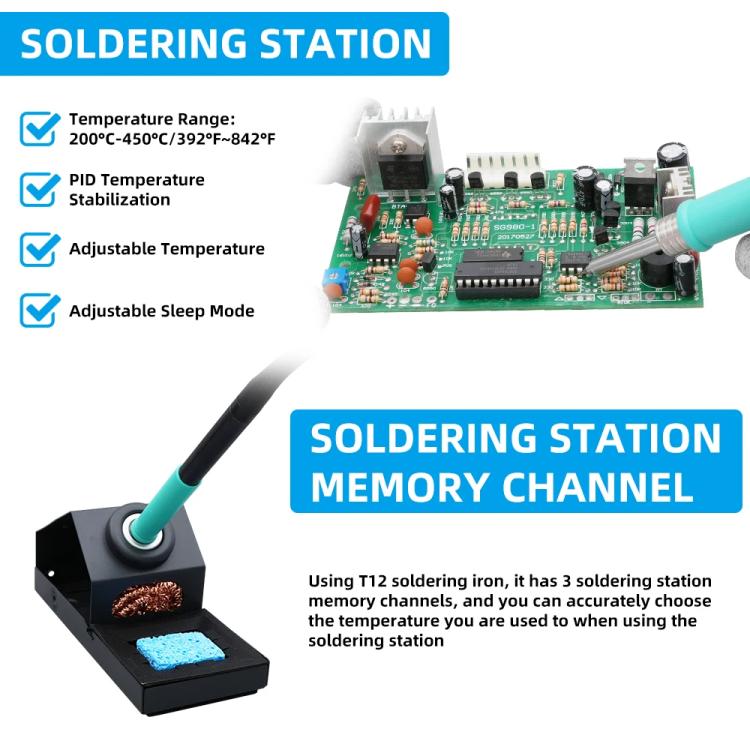 SUGON 212 2 In 1 Soldering Iron Dual Display Cell Phone Repair Hot Air Constant Temperature Soldering Station Combination Set, EU Plug, US Plug