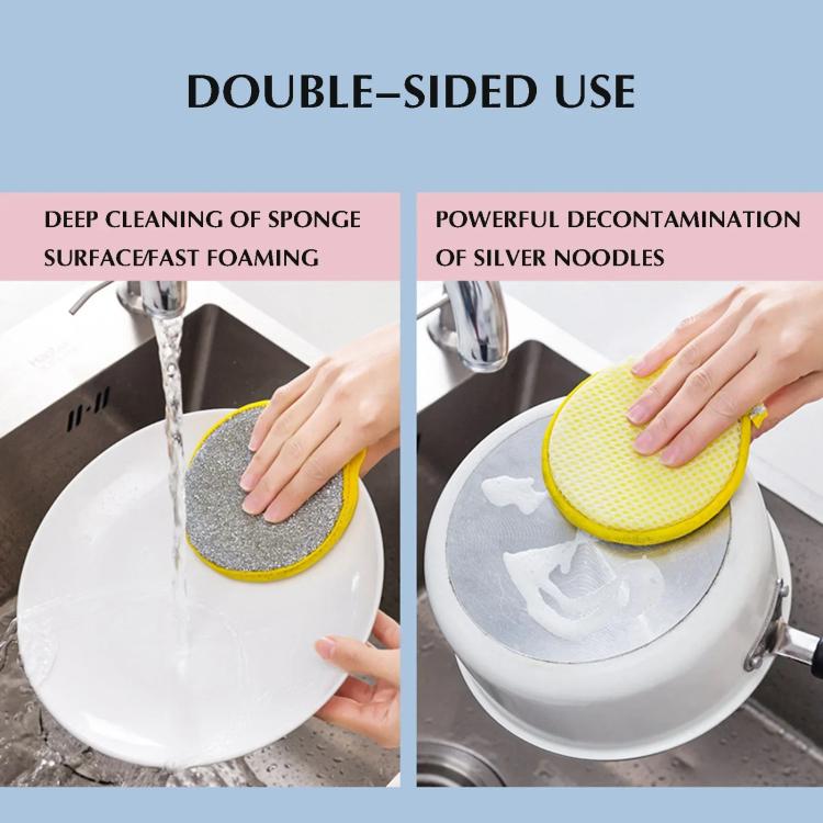 10pcs /Pack Double Side Dishwashing Sponge Non-Scratch Scrub Cleaning Tool