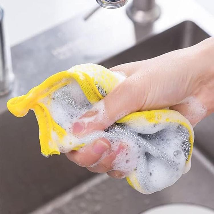 10pcs /Pack Double Side Dishwashing Sponge Non-Scratch Scrub Cleaning Tool