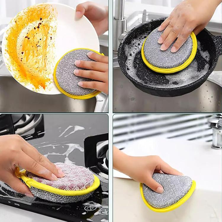 10pcs /Pack Double Side Dishwashing Sponge Non-Scratch Scrub Cleaning Tool
