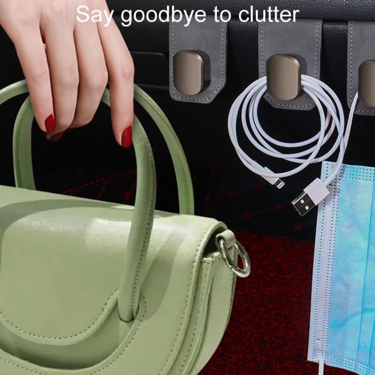Car Fur Leather Passenger Front Organizer Hooks, Single Hook Black, Single Hook Gray, Single Hook Brown, Dual Hook Black, Dual Hook Gray, Dual Hook Brown