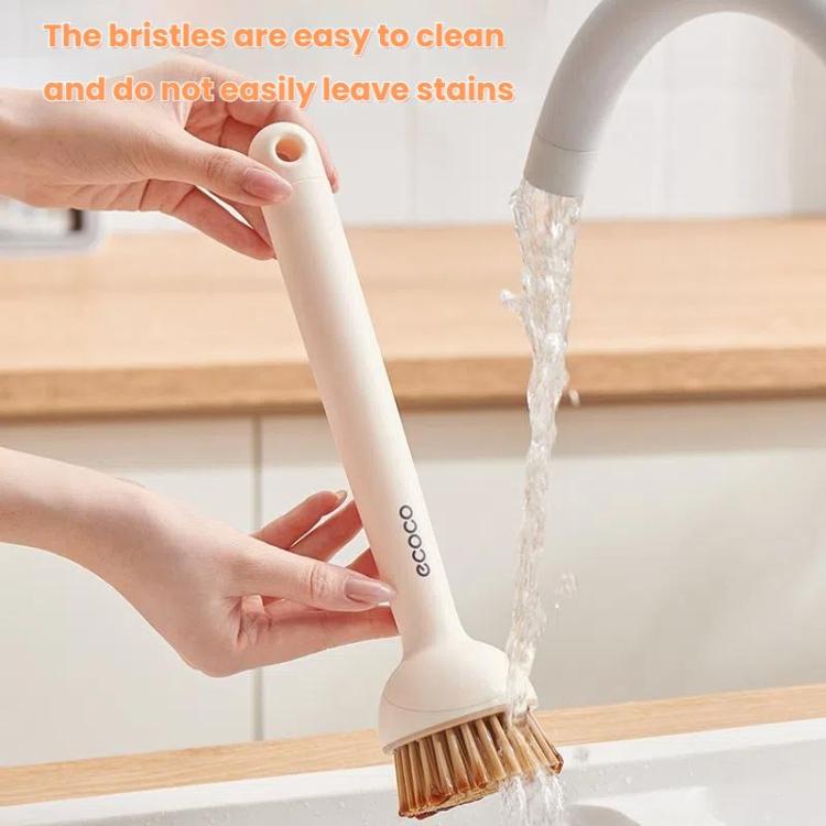 2pcs /Set ecoco Pot Washing Brush Short Handle Squeezeable + Long Handle Rotatable Household Dishwashing Brush