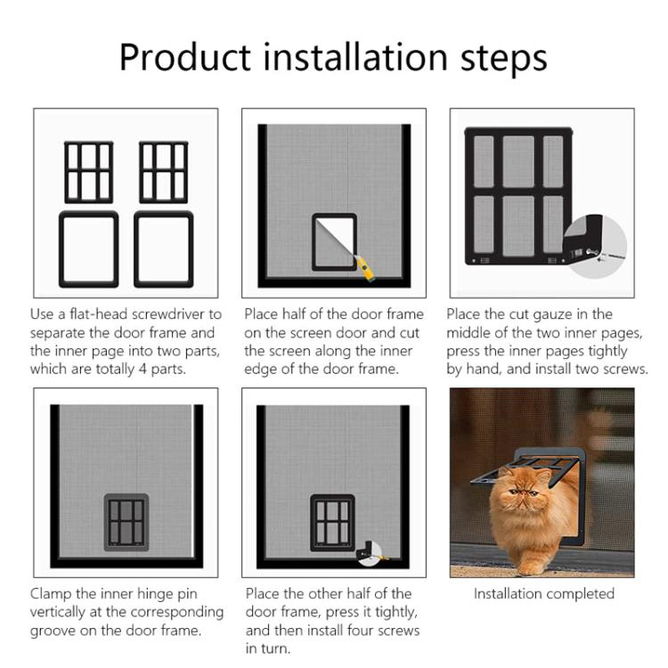 Pet Screen Door Cats And Dogs Free Entry and Exit Lattice Door, 25 x 31.5cm