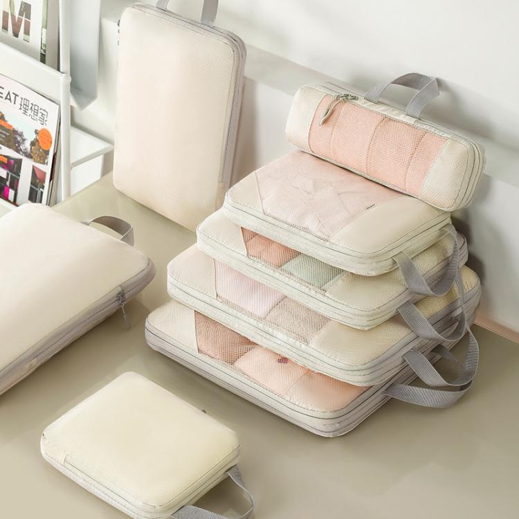 Mesh Compressed Travel Organizer Bag Luggage Clothes Shoes Toiletries Storage Bag, 5 In 1, 6 In 1, 7 In 1, 8 In 1, 10 In 1