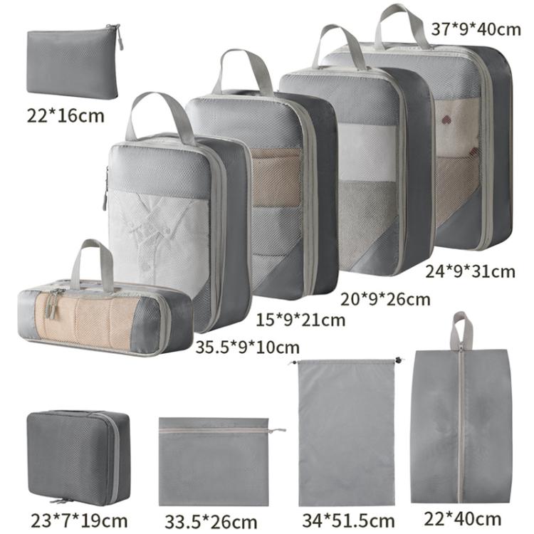 Mesh Compressed Travel Organizer Bag Luggage Clothes Shoes Toiletries Storage Bag, 5 In 1, 6 In 1, 7 In 1, 8 In 1, 10 In 1