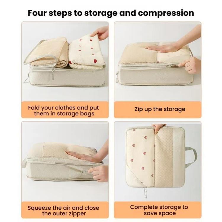 Mesh Compressed Travel Organizer Bag Luggage Clothes Shoes Toiletries Storage Bag, 5 In 1, 6 In 1, 7 In 1, 8 In 1, 10 In 1