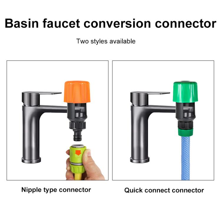 Universal Faucet Garden Hose Connector Basin Faucet Connector Adapter, Orange Quick-connect, Orange Pacifier, Green Quick-connect, Green pacifier