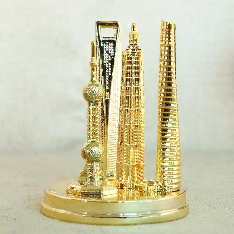 4 In 1 Shanghai Landmarks Tourist Souvenirs Metal Crafts Home Decoration, Small Gold, Small Bronze, Medium Gold, Medium Red Bronze, Medium Bronze, Large Bronze, Large Red Bronze, Large Gray