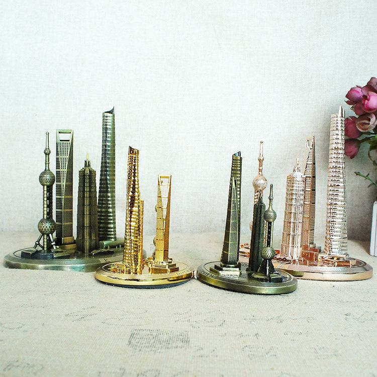 4 In 1 Shanghai Landmarks Tourist Souvenirs Metal Crafts Home Decoration, Small Gold, Small Bronze, Medium Gold, Medium Red Bronze, Medium Bronze, Large Bronze, Large Red Bronze, Large Gray