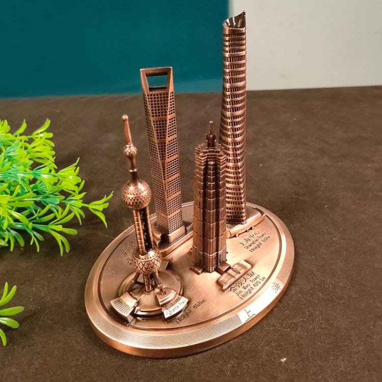 4 In 1 Shanghai Landmarks Tourist Souvenirs Metal Crafts Home Decoration, Small Gold, Small Bronze, Medium Gold, Medium Red Bronze, Medium Bronze, Large Bronze, Large Red Bronze, Large Gray