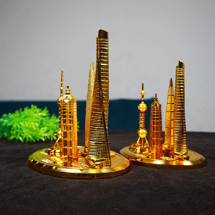 4 In 1 Shanghai Landmarks Tourist Souvenirs Metal Crafts Home Decoration, Small Gold, Small Bronze, Medium Gold, Medium Red Bronze, Medium Bronze, Large Bronze, Large Red Bronze, Large Gray